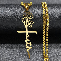 Cross Rose Necklace 18K Gold Shopping