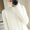 Image of Pure Wool Cascading Collar Pullover Loose Sweater Shopping