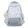 Image of Girly And Fashion Chessboard Plaid Backpack Shopping