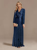 Image of Long Sleeve V-neck Fishtail Party Evening Dress Shopping