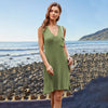 Image of V-neck Split Dress Loose Plus Size Women's Shopping