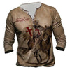 Image of European And American Digital Printing Men's Long-sleeved Medieval T-shirt Shopping