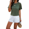 Image of Women's Temperament Crew Neck Short-sleeved Top Shopping