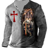 Image of European And American Digital Printing Men's Long-sleeved Medieval T-shirt Shopping