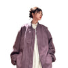 Image of American Retro Premium Purple Baseball Trendy Niche Jacket Shopping