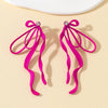 Image of Irregular Large Bow Earrings For Women Tassel Streamer Shopping