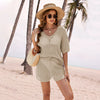 Image of Women's Two-piece Hollow Knitted High Waist Shopping