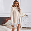 Image of Half Turtleneck Pullover Fashion Mid-length Dress Shopping