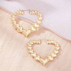 Exaggerated Personalized Love Heart Earrings Women