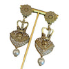 Image of Vintage Cupid Earrings Necklace High-grade Diamond-embedded Carved Glaze Ornament Shopping