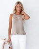 Image of Round Neck Fashion Hollow Handmade Tassel Women's Vest Shopping