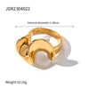 Image of Gold-plated Ruffled Stainless Steel Ring Shopping