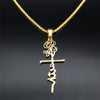 Image of Cross Rose Necklace 18K Gold Shopping