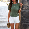 Image of Women's Temperament Crew Neck Short-sleeved Top Shopping