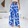 Image of Women's Elegant Printed Loose Trousers Shopping