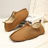 Image of Soft Bottom Suede Ankle Wrap Cotton Slippers Women Shopping