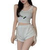 Image of Cotton Sports Casual Pants Sexy Drawstring High Waist Shopping