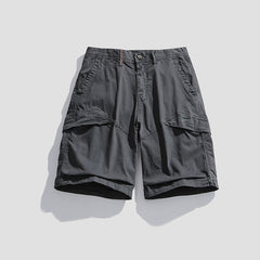 Multi-pocket Work Pants Shorts Men's Fashionable Loose Straight