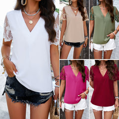 Women's Elegant V-neck Jacquard Top