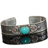 Image of Tibetan Turquoise Nepal Handmade Tibetan Silver White Copper Bracelet Opening Shopping