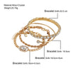 Image of Fashion Jewelry Vintage Personalized Twist Exaggerated Punk Diamond Open-ended Bracelet Suit 4 Pieces Shopping