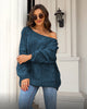 Image of Off-neck Cable-knit Pullover Loose-fitting Oversized Sweater Shopping