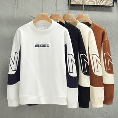 Loose Color Matching Round Neck Long Sleeve T-shirt Casual Top Shopping