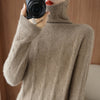 Image of Pure Wool Cascading Collar Pullover Loose Sweater Shopping