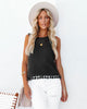 Image of Round Neck Fashion Hollow Handmade Tassel Women's Vest Shopping