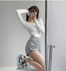 Image of Cotton Sports Casual Pants Sexy Drawstring High Waist Shopping