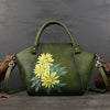 Image of Retro Hand-painted Tote Bag First Layer Cowhide Shopping