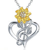 Image of Sunflower Heart-shaped SmalPendant Shopping