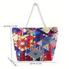 Image of Geometric Large Capacity Multifunctional Tote Shopping