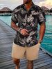 Image of Printed Flanging Vacation Short Sleeve Shorts Shirt Outfit Shopping