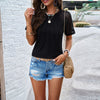 Image of Women's Temperament Crew Neck Short-sleeved Top Shopping