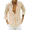 Image of Polo Collar Stripes Shirt Loose Shopping