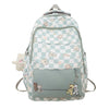 Image of Girly And Fashion Chessboard Plaid Backpack Shopping