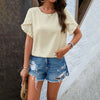 Image of Women's Temperament Crew Neck Short-sleeved Top Shopping