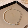 Image of Women's All-match Stitching Love Pearl Necklace Shopping