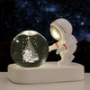 Image of Glowing Planetary Galaxy Astronaut Crystal Ball Night Lights USB Power Warm Bedside Light Brithday Gift Night Lamp Shopping