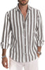 Image of Polo Collar Stripes Shirt Loose Shopping