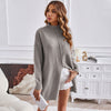 Image of Half Turtleneck Pullover Fashion Mid-length Dress Shopping