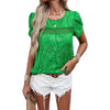 Image of Women's Elegant Jacquard Short-sleeved Top Shopping