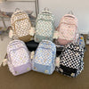 Image of Girly And Fashion Chessboard Plaid Backpack Shopping