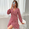 Image of One-piece Long Sleeve Red Dress Shopping