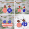 Image of Personalized Double Round Five-pointed Star Striped Earrings Shopping