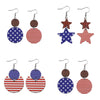 Image of Personalized Double Round Five-pointed Star Striped Earrings Shopping