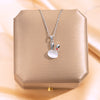 Image of Silver Opal Bunny Necklace For Women Shopping