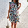 Image of Women's Dress Elegant Printed Sleeveless Shopping