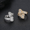 Image of Square And Round Mixed Inlaid Zircon Hip Hop Love Heart-shaped Ring Shopping